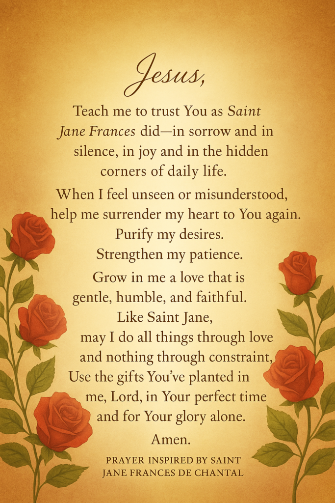 st jane frances de chantal prayer card